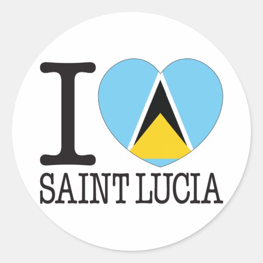 Saint Lucia Love v2 Ronde Sticker (Voorkant)