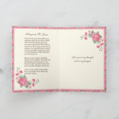 Saint Lucia Lucy Religious Prayer Pink Roses Kaart (Binnen)