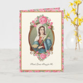 Saint Lucia Lucy Religious Prayer Pink Roses Kaart (Gele Bloem)