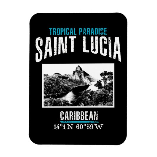 Saint Lucia Magneet (Verticaal)