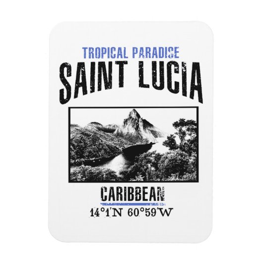 Saint Lucia Magneet (Verticaal)