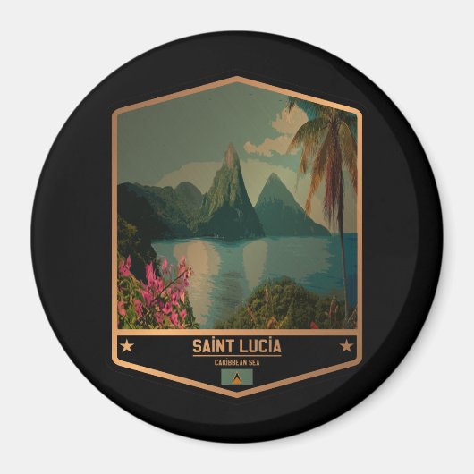 Saint Lucia Magneet (Voorkant)