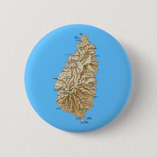 Saint Lucia Map Button (Voorkant)