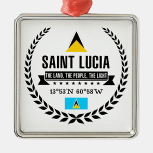 Saint Lucia Metalen Ornament