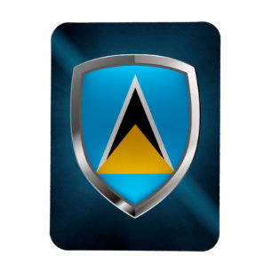 Saint Lucia Metallic Emblem Magneet
