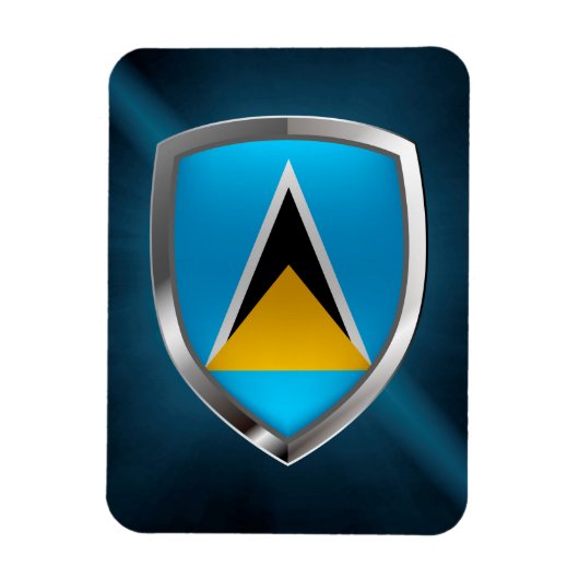 Saint Lucia Metallic Emblem Magneet (Verticaal)
