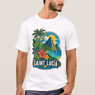 Saint Lucia Mid-Century Caribisch T-Shirt