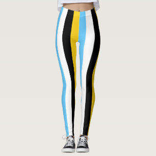 Saint Lucia National Flag Colors Verticaal gestree Leggings