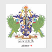 Saint Lucia nationale wapenschild patriottisch Sticker (Vel)