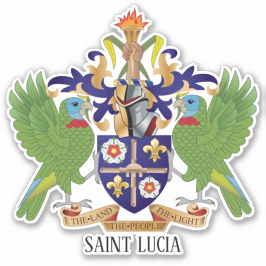 Saint Lucia nationale wapenschild patriottisch Sticker (Voorkant)
