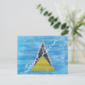 Saint Lucia, noodvlag Briefkaart (Staand voorkant)