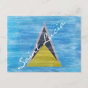 Saint Lucia, noodvlag Briefkaart