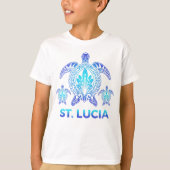 Saint Lucia Ocean Blue Zee Turtle Souvenirs T-shirt (Voorkant)