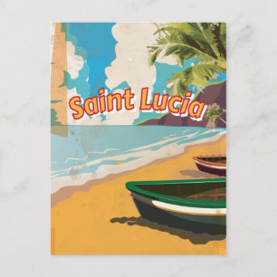 Saint Lucia Oude vakantieposter Briefkaart