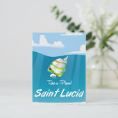 Saint Lucia Oude vakantieposter Briefkaart (Staand voorkant)