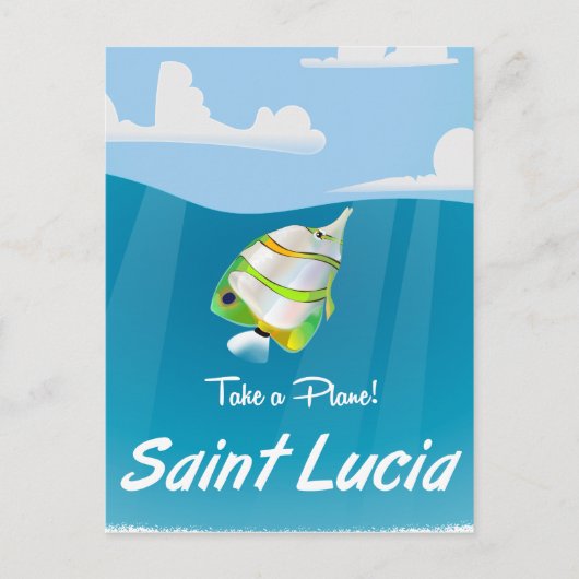 Saint Lucia Oude vakantieposter Briefkaart (Voorkant)
