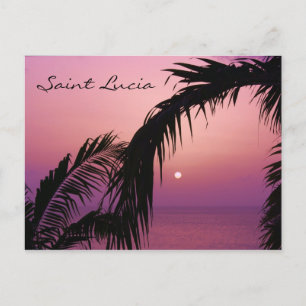 Saint Lucia Paars Paradise Sunset Briefkaart