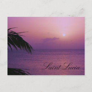 Saint Lucia Paarse Sunset Briefkaart