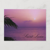 Saint Lucia Paarse Sunset Briefkaart (Voorkant)