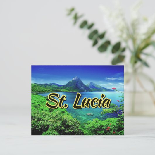 Saint Lucia Pitons Briefkaart (Staand voorkant)