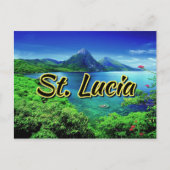 Saint Lucia Pitons Briefkaart (Voorkant)