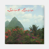 Saint Lucia Pitons magneet (Voorkant)
