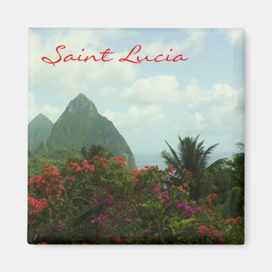 Saint Lucia Pitons magneet (Voorkant)
