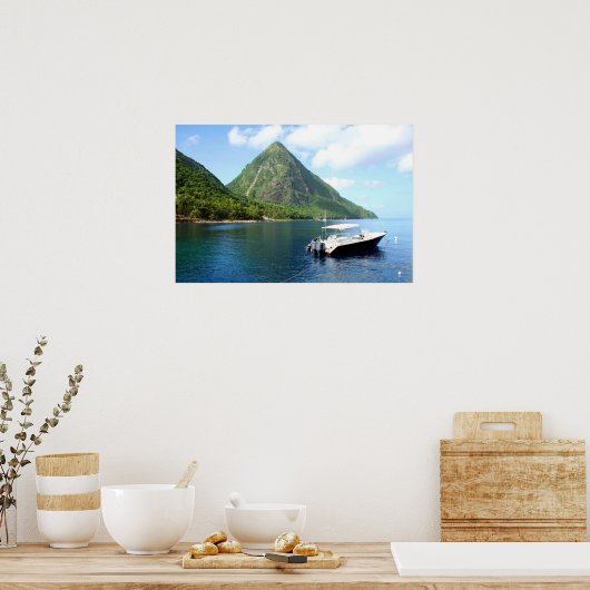 Saint Lucia Pitons Poster (Keuken)