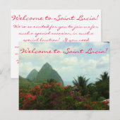 Saint Lucia Pitons Wedding Welkomsttas Opmerking Briefkaart (Voorkant / Achterkant)