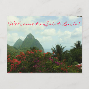 Saint Lucia Pitons Wedding Welkomsttas Opmerking Briefkaart
