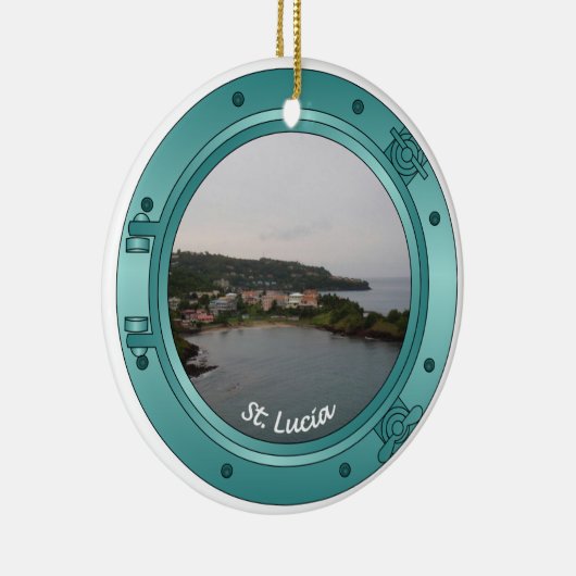 Saint Lucia Porthole Keramisch Ornament (Rechts)