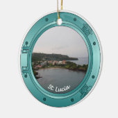 Saint Lucia Porthole Keramisch Ornament (Links)
