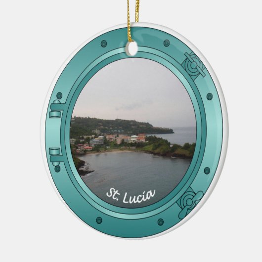 Saint Lucia Porthole Keramisch Ornament (Links)