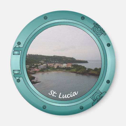 Saint Lucia Porthole Magneet (Voorkant)