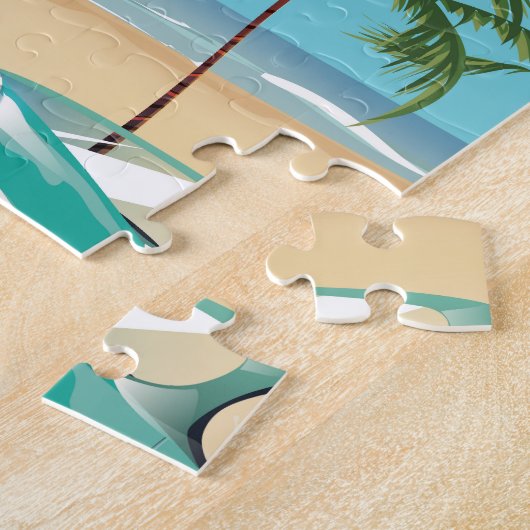 Saint Lucia retro vakantieposter kunst Legpuzzel (Zijkant)