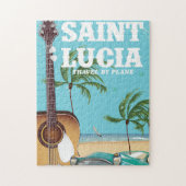 Saint Lucia retro vakantieposter kunst Legpuzzel (Verticaal)