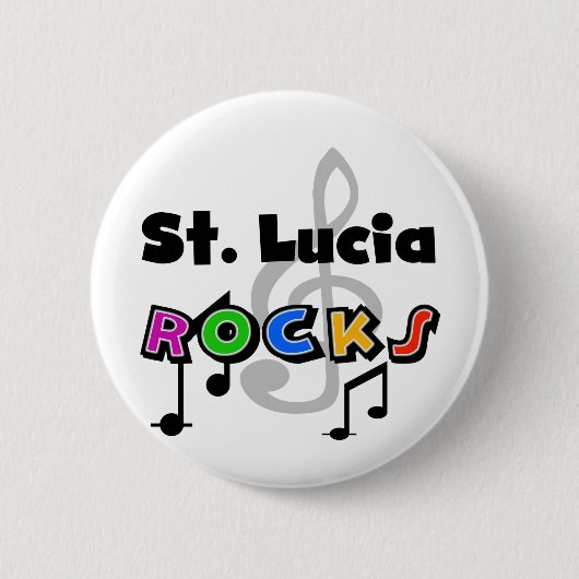Saint Lucia Rocks Ronde Button 5,7 Cm (Voorkant)