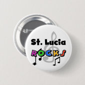 Saint Lucia Rocks Ronde Button 5,7 Cm (Voorkant /achterkant)