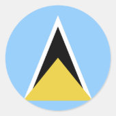 Saint Lucia Ronde Sticker (Voorkant)