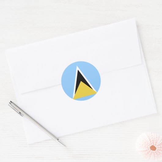 Saint Lucia Ronde Sticker (Envelop)