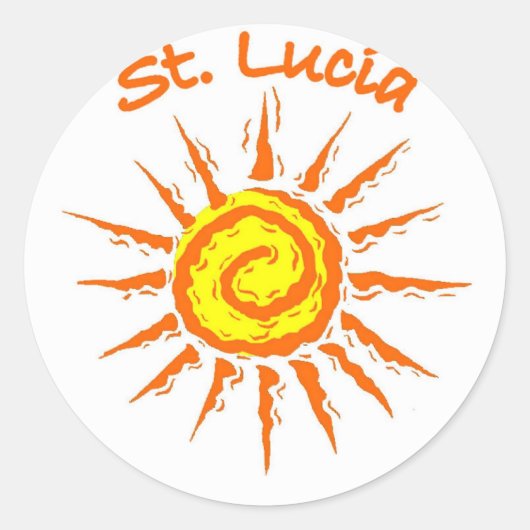 Saint Lucia Ronde Sticker (Voorkant)