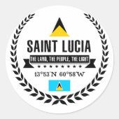 Saint Lucia Ronde Sticker (Voorkant)