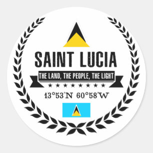 Saint Lucia Ronde Sticker