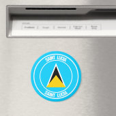 Saint Lucia Round Emblem Magneet (Insitu (Vaatwasser))