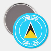 Saint Lucia Round Emblem Magneet (Voorkant / Achterkant)