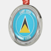 Saint Lucia Round Emblem Metalen Ornament (Links)