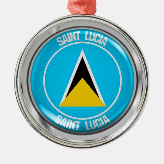 Saint Lucia Round Emblem Metalen Ornament (Voorkant)