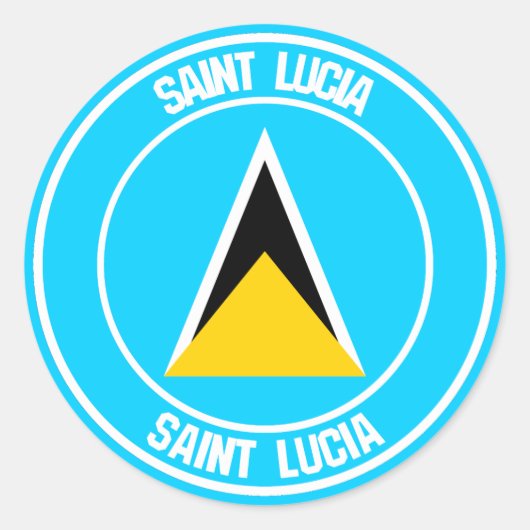 Saint Lucia Round Emblem Ronde Sticker (Voorkant)