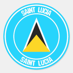Saint Lucia Round Emblem Ronde Sticker