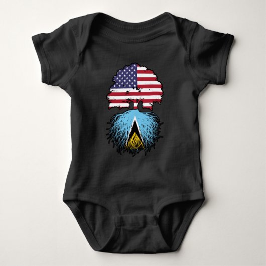 Saint Lucia Saint Lucian American USA Tree Roots Romper (Voorkant)